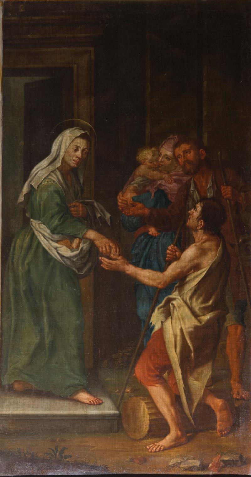 28-Tintore Francesco-Bott. lucchese sec. XVII, Dipinto raffigurante Santa Zita e l'obolo al povero-beweb